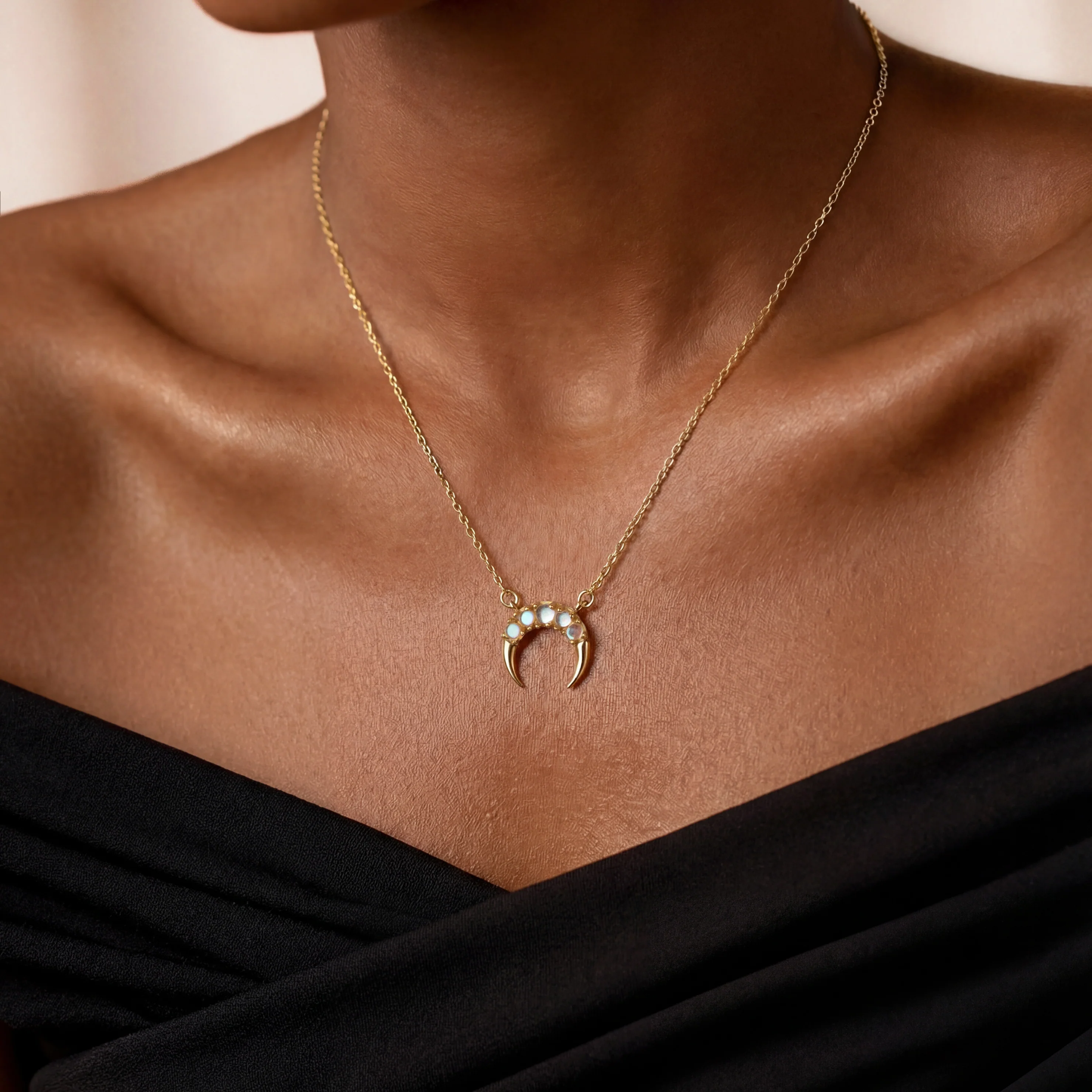 Crystal Crescent Necklace - Image 3