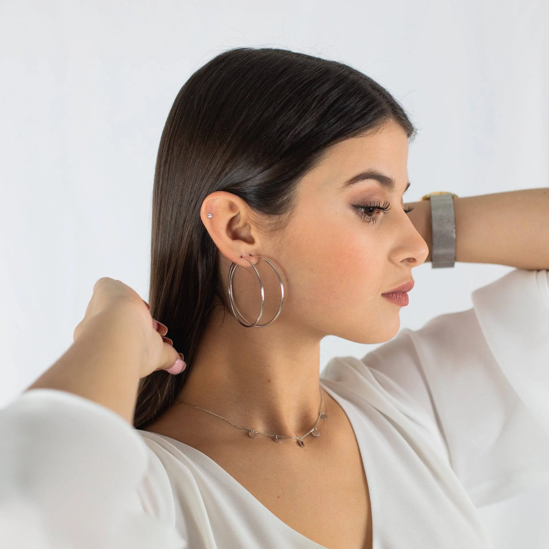 Slim Hoops Earrings - Image 3